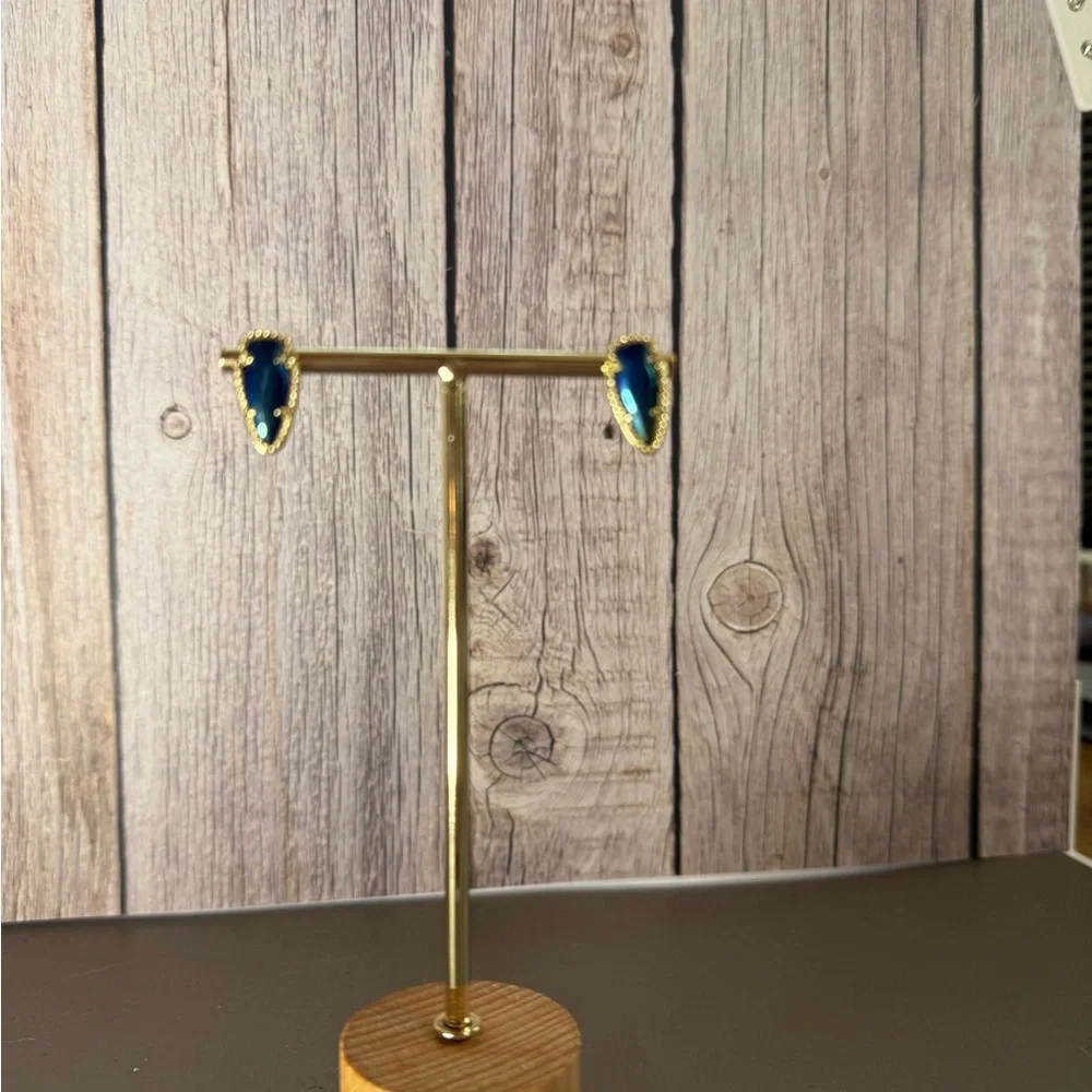 RARE/VINTAGE KENDRA SCOTT SKYLETTE 
IRIDESCENT BLUE/BLUE - Gold - Picture 3 of 5